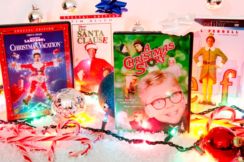 DVD box art of Christmas movies