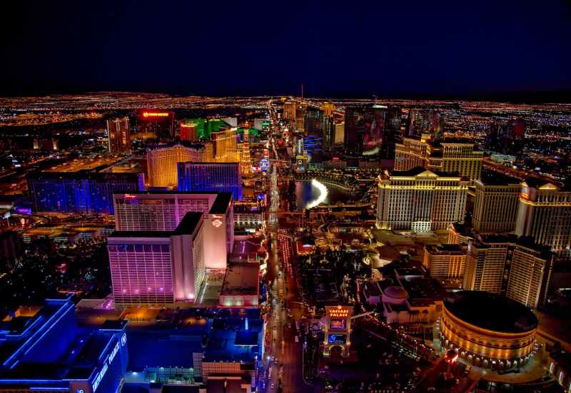 Las Vegas aerial photograph at night