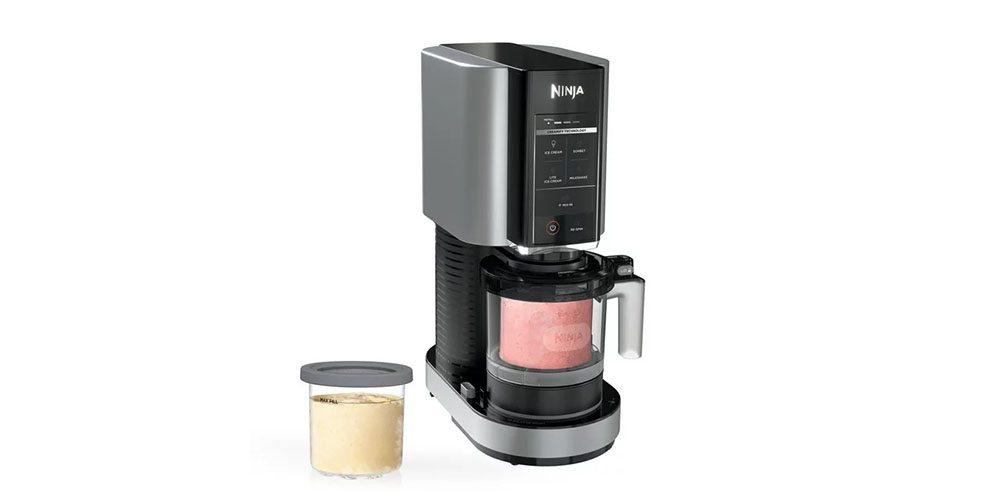 The Ninja Creami Ice Cream Maker at a side angle.