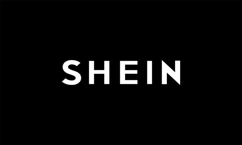 Shein logo on a black background.