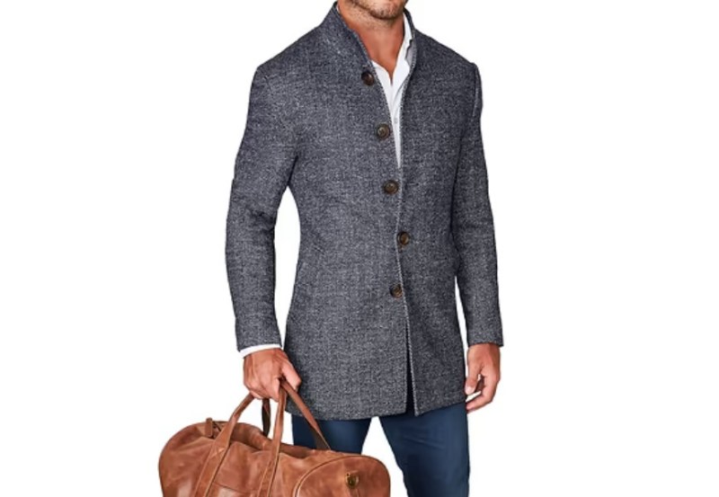 State & Liberty Open Collar Overcoat