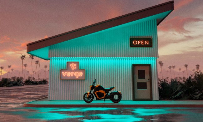Verge California Edition TS Pro left side with a stylized building in the background.