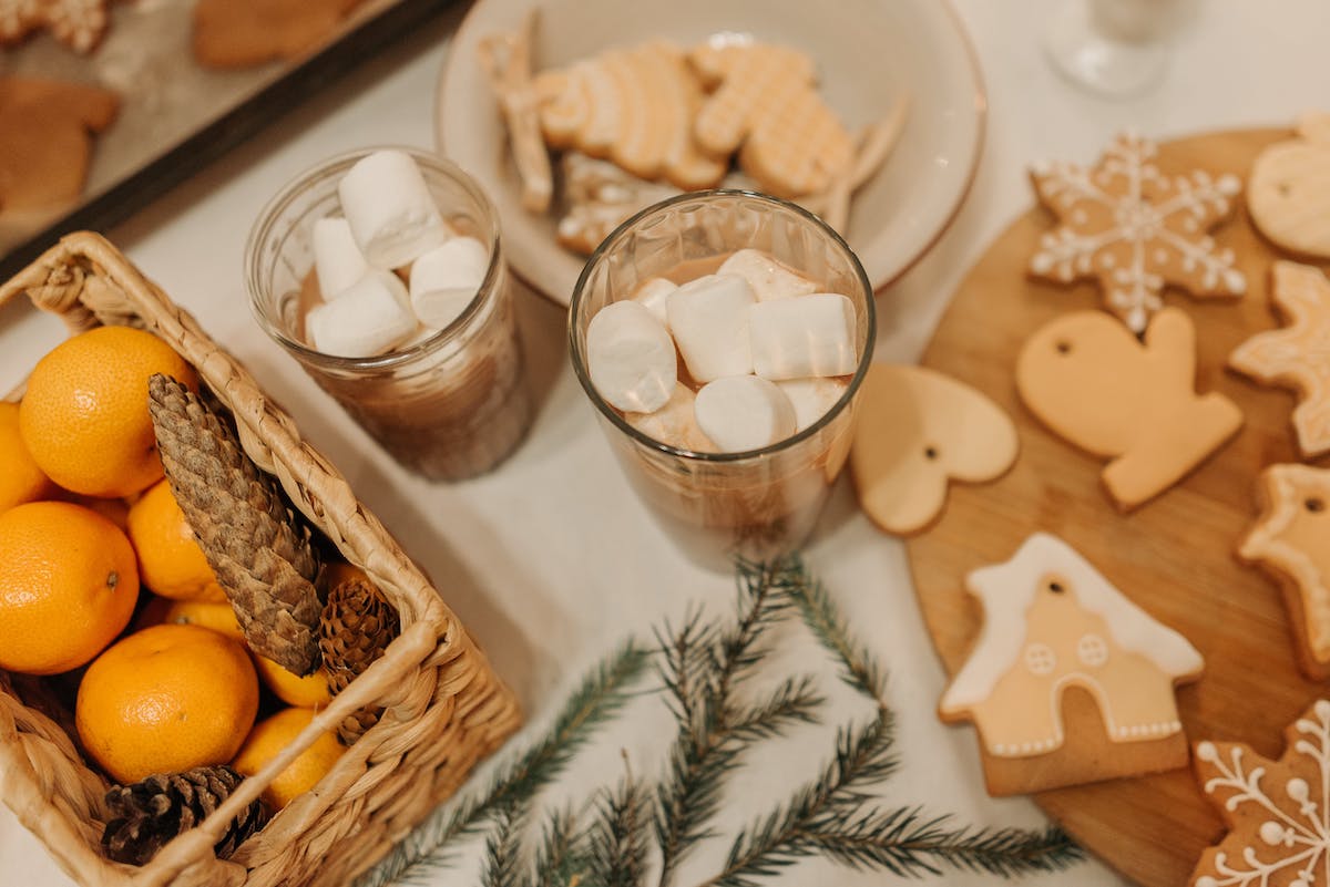Holiday cookies and cocoa