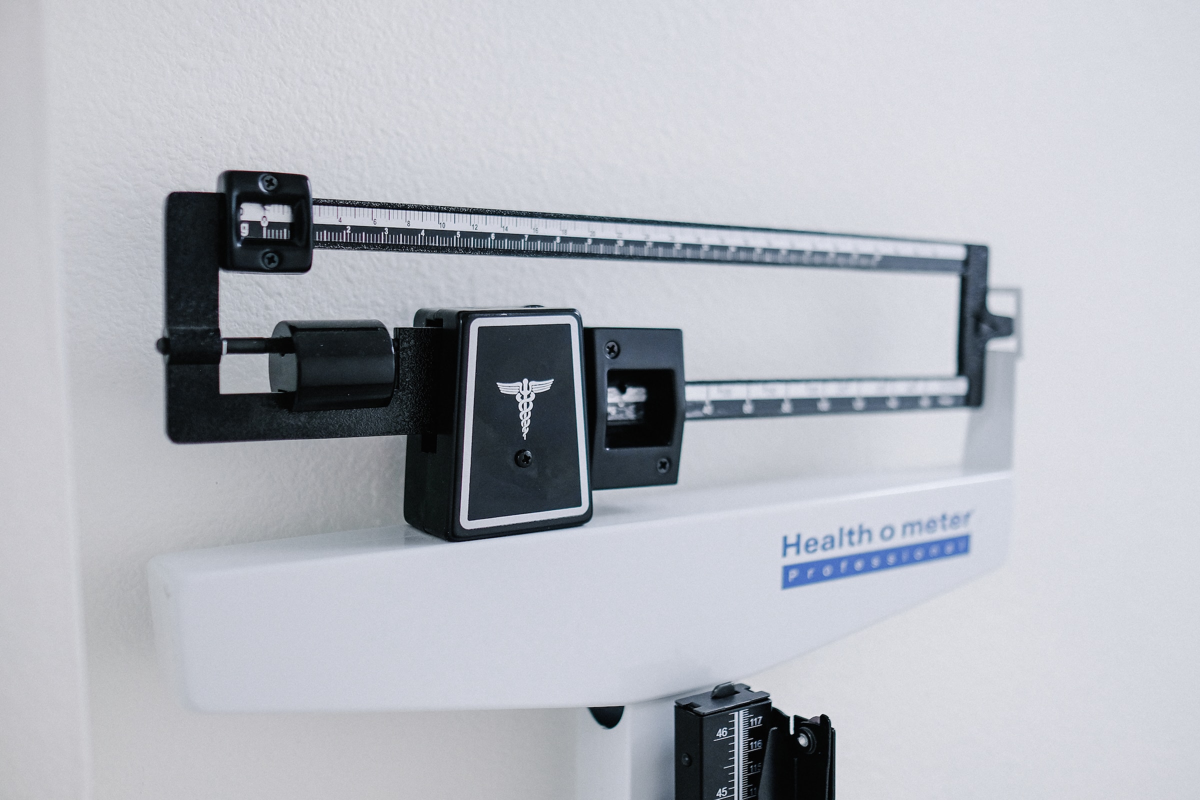 weight loss scale black and white doctor office weighing scale