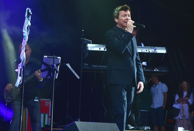 Rick Astley performing