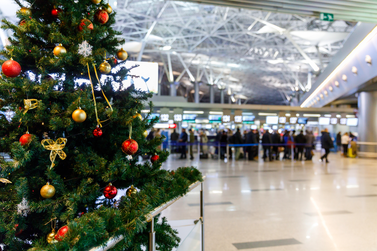 Christmas tree in airport