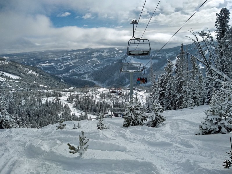 Powder day at Big Sky ski resort