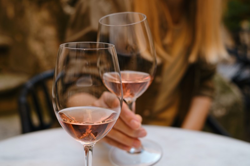Rose wine glasses