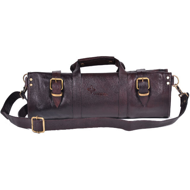 Boldric leather knife bag