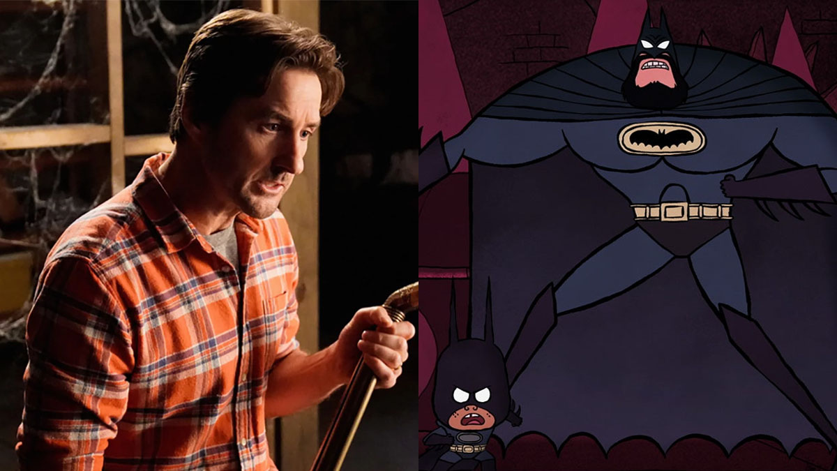 Luke Wilson, and a screencap from Merry Little Batman.