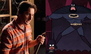 Luke Wilson, and a screencap from Merry Little Batman.