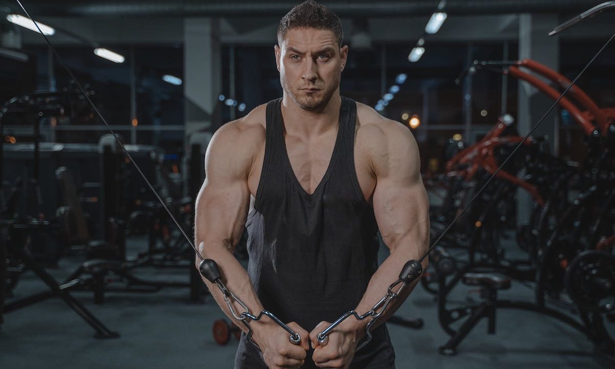 Man doing a cable fly