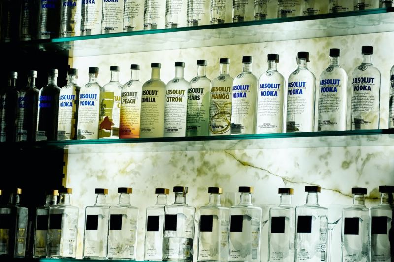 Shelves of vodka