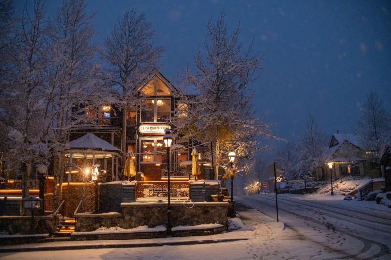 Breckenridge downtown at night 