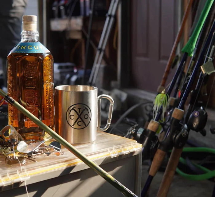 TINCUP whiskey mug with carabiner clip for hikers