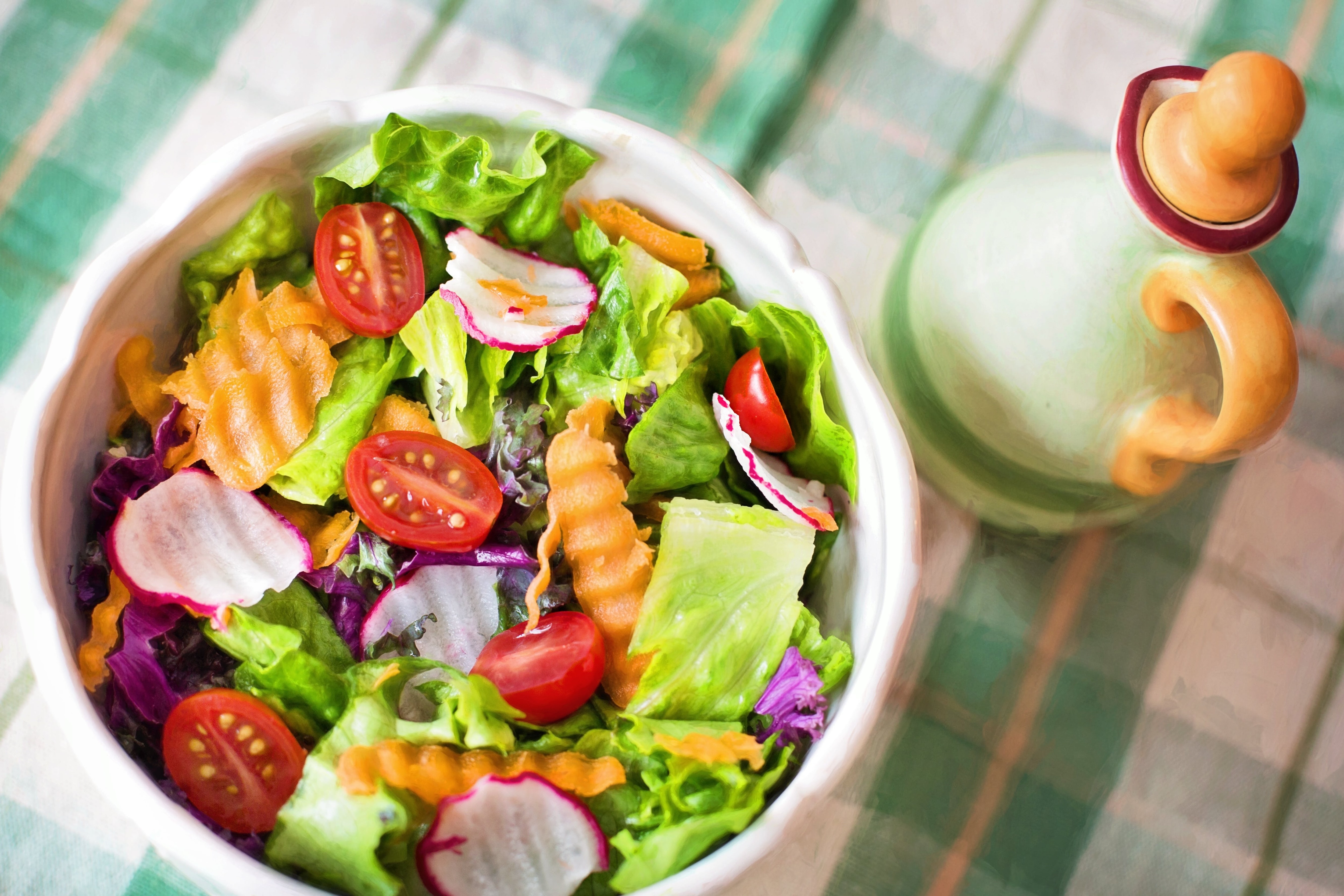 Bowl with colorful salad