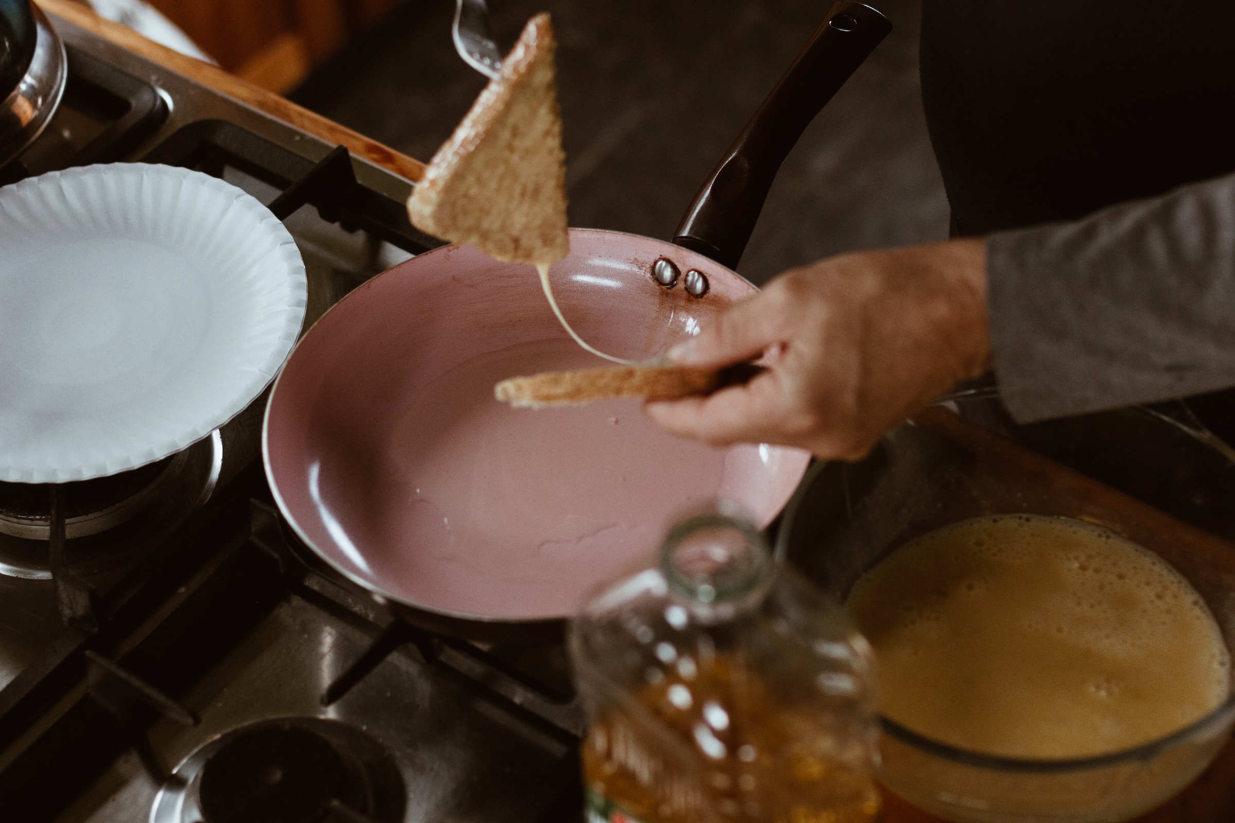 Person making French toast