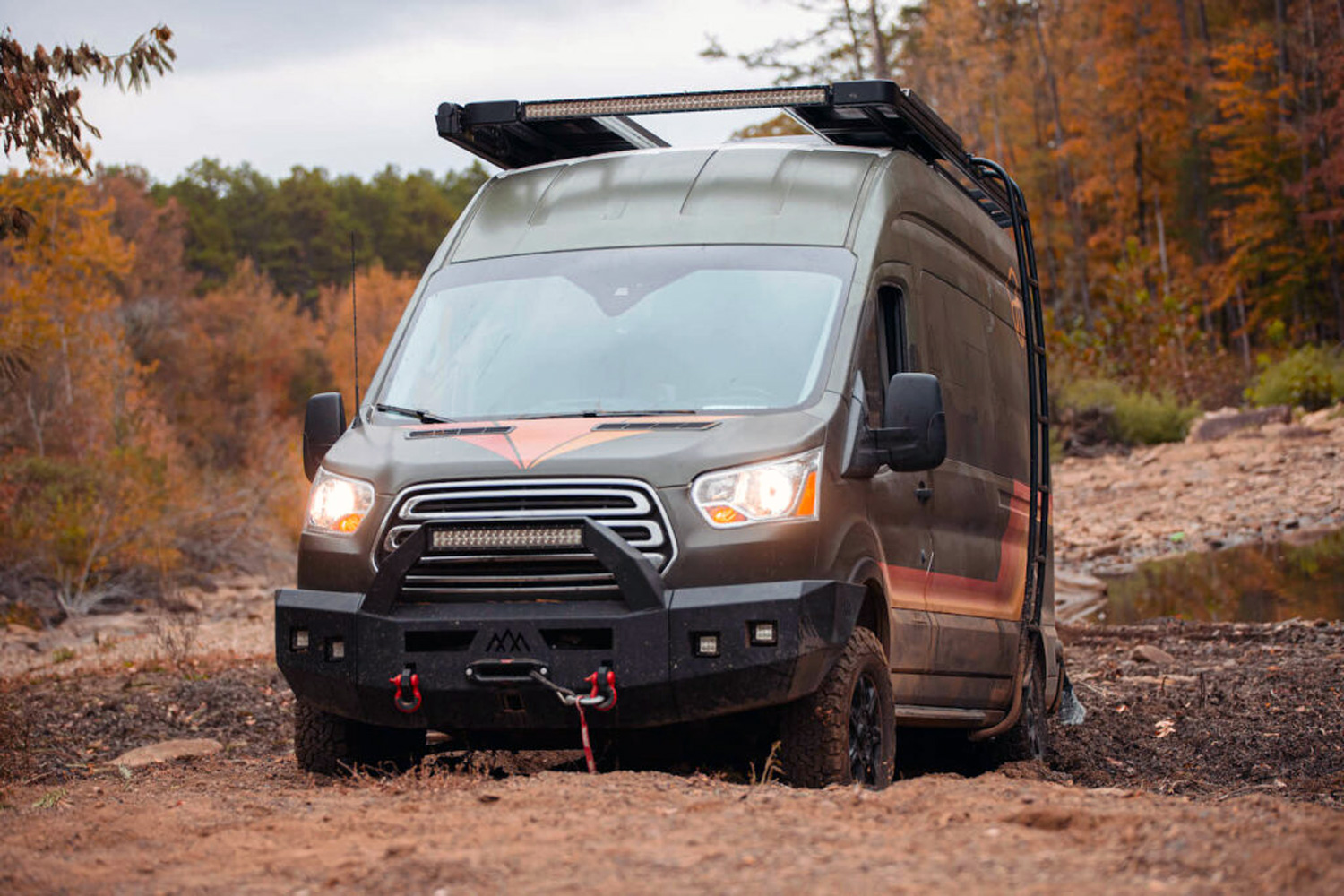 Vandoit Moov Ford Transit Camper Van driving off-road