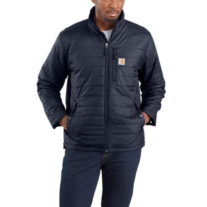Lightweight, insulated, loose-fitting Rain Defender jacket on model