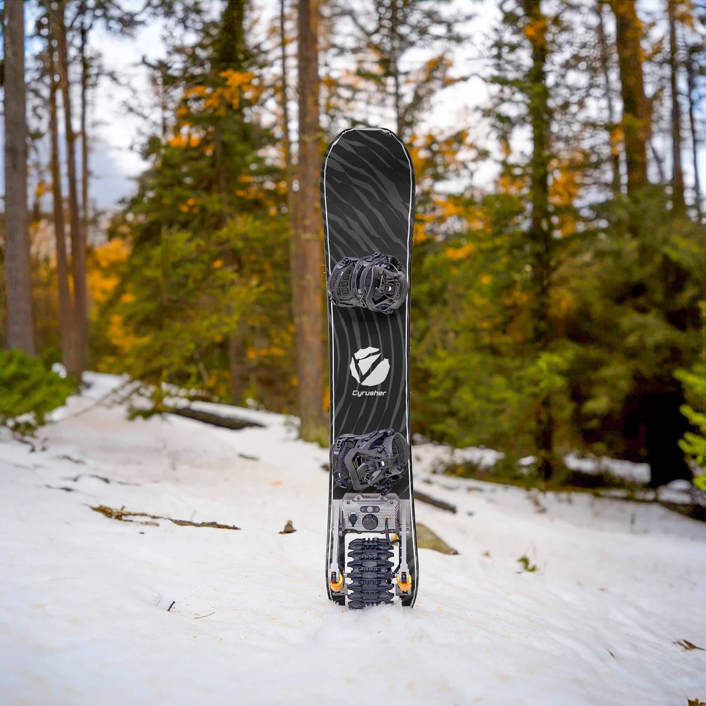 Cyrusher Ripple snowboard in the wilderness