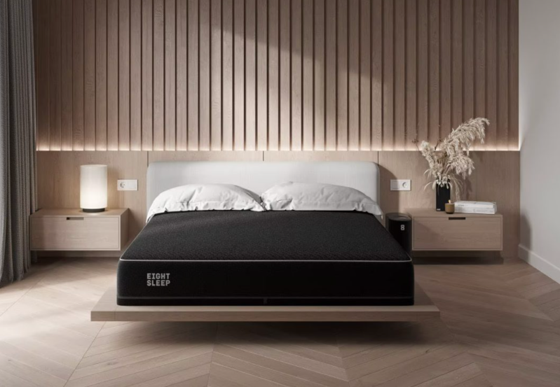 An Eight Sleep connected to a bed.