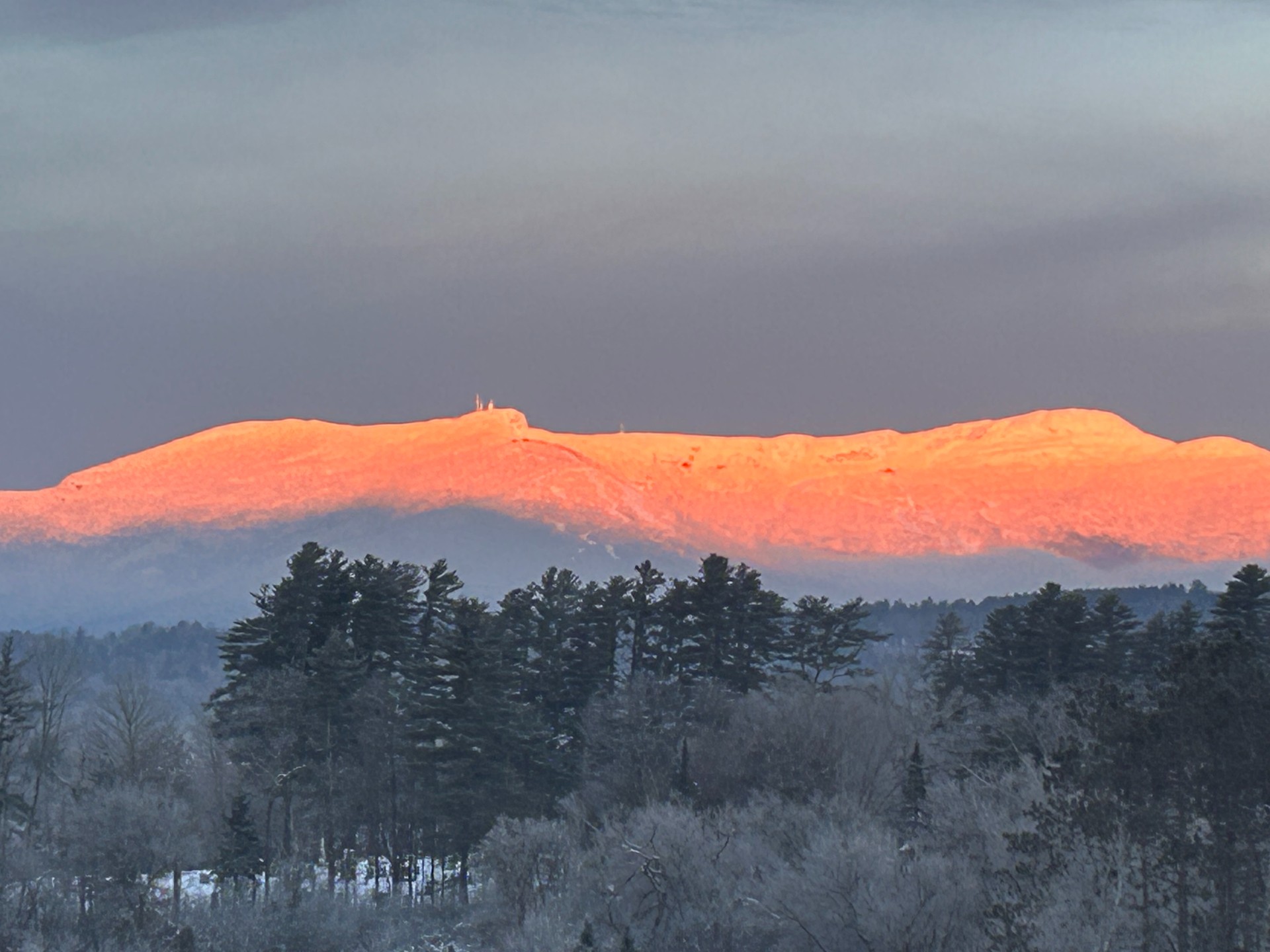 Mt. Mansfield Vermont alpenglow