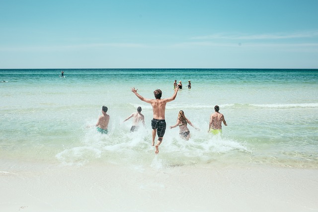 Group on beach