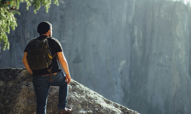 A man hiking in Yosemite