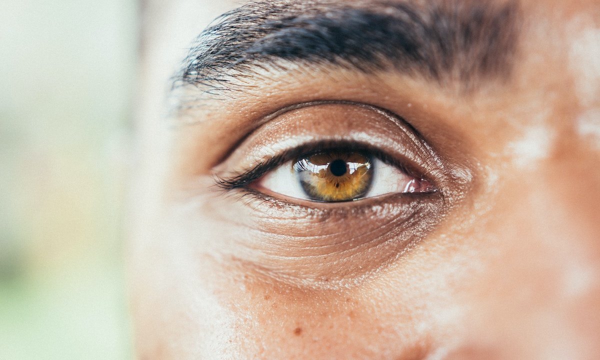 A close-up of a man's eyes