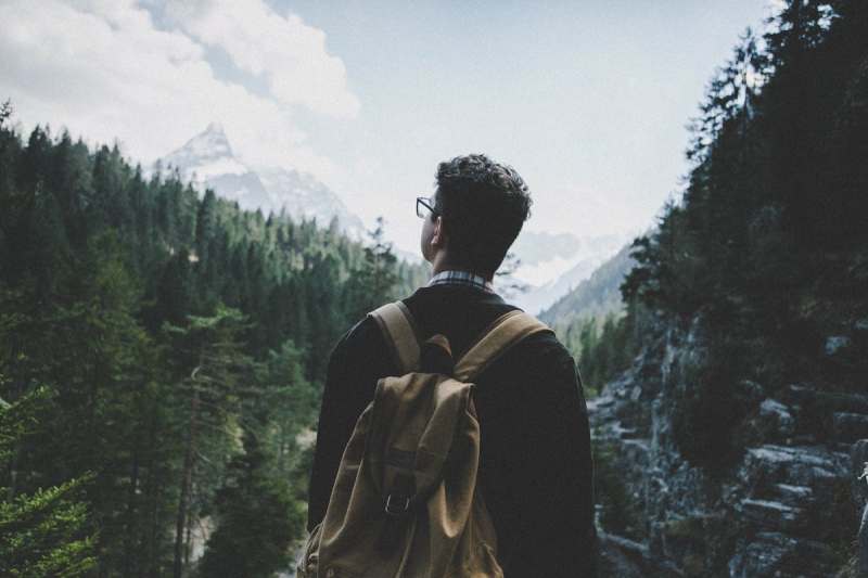 A man hiking