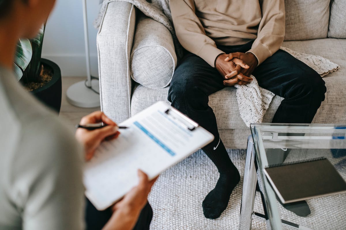 a man in a therapy room