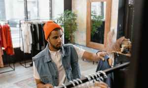 man shopping for clothes