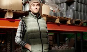 man wearing puffy gilet vest