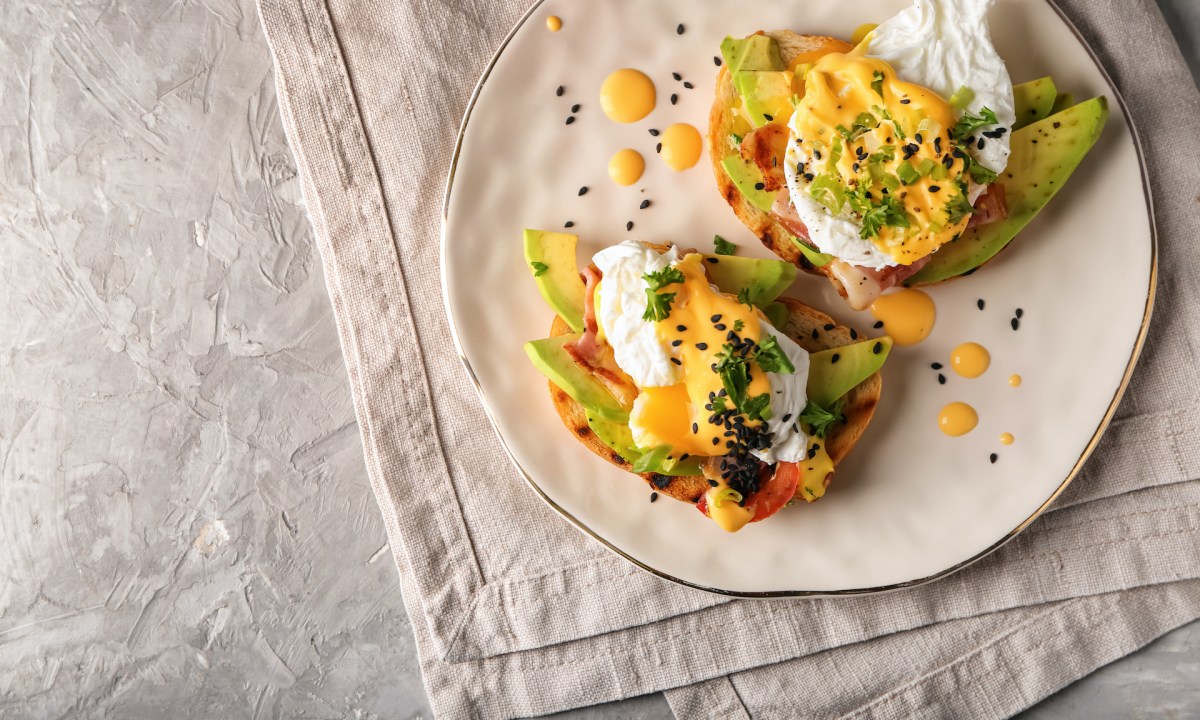 Eggs Benedict on plate