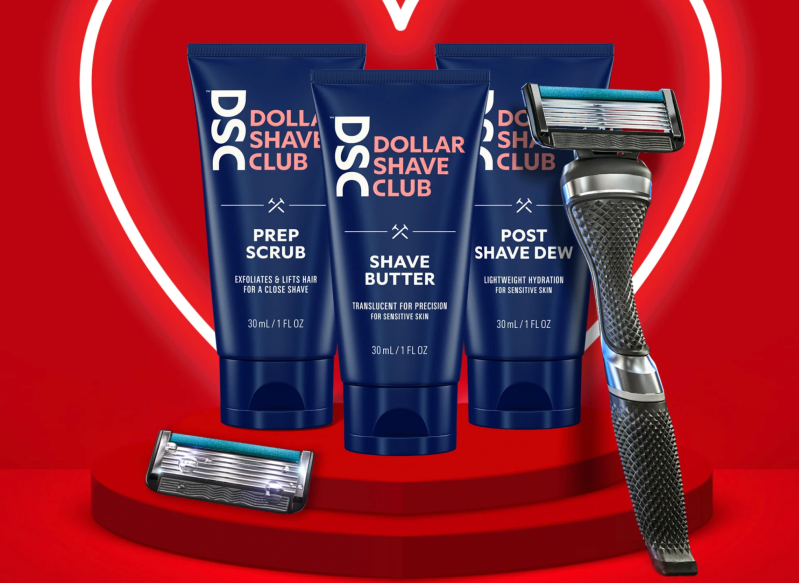 A promotional poster for Dollar Shave Club.