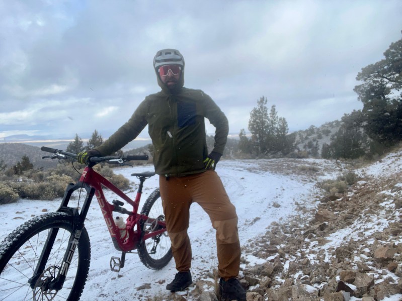 A snowy mountain bike ride with Pearl Izumi apparel