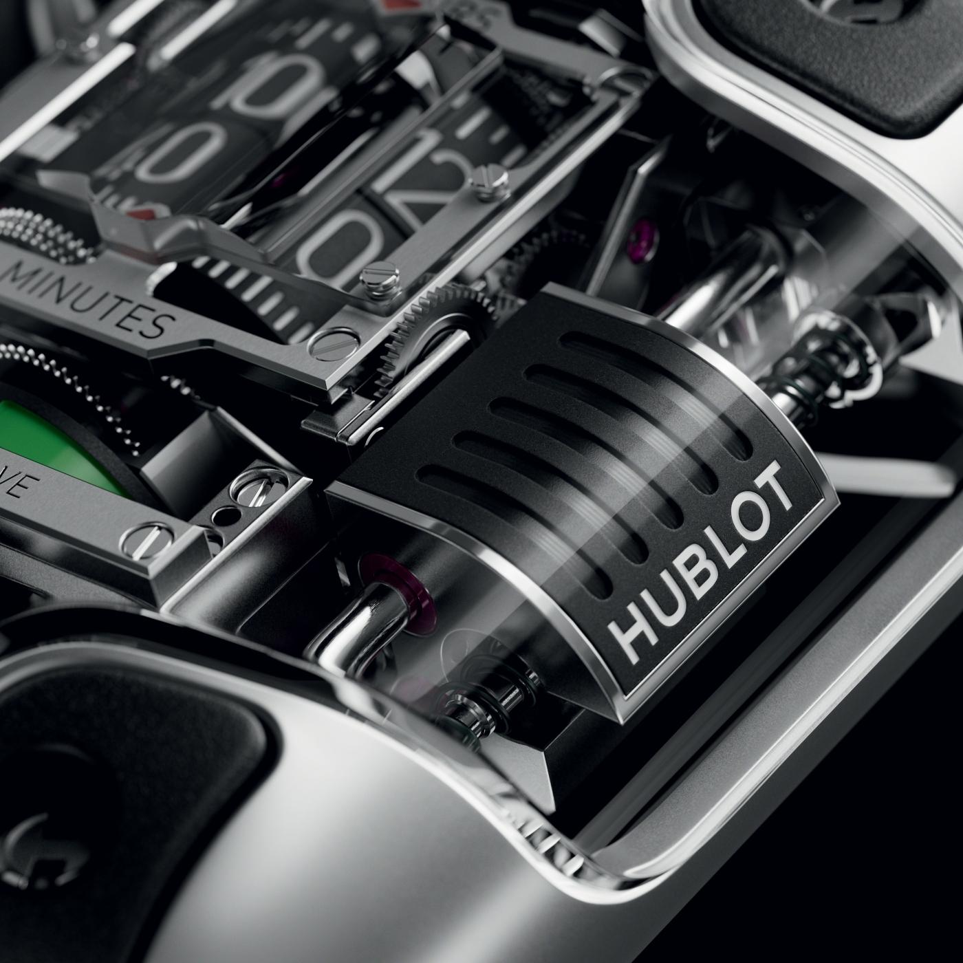 Hublot MP-10 Tourbillon Weight Energy System Titanium close up