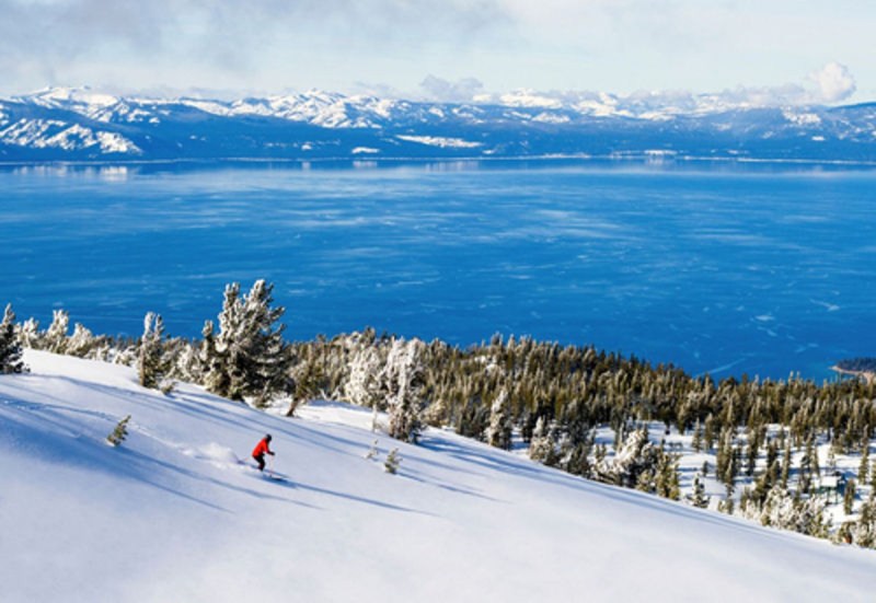 Powder skiing in Lake Tahoe at Heavenly Ski Resort