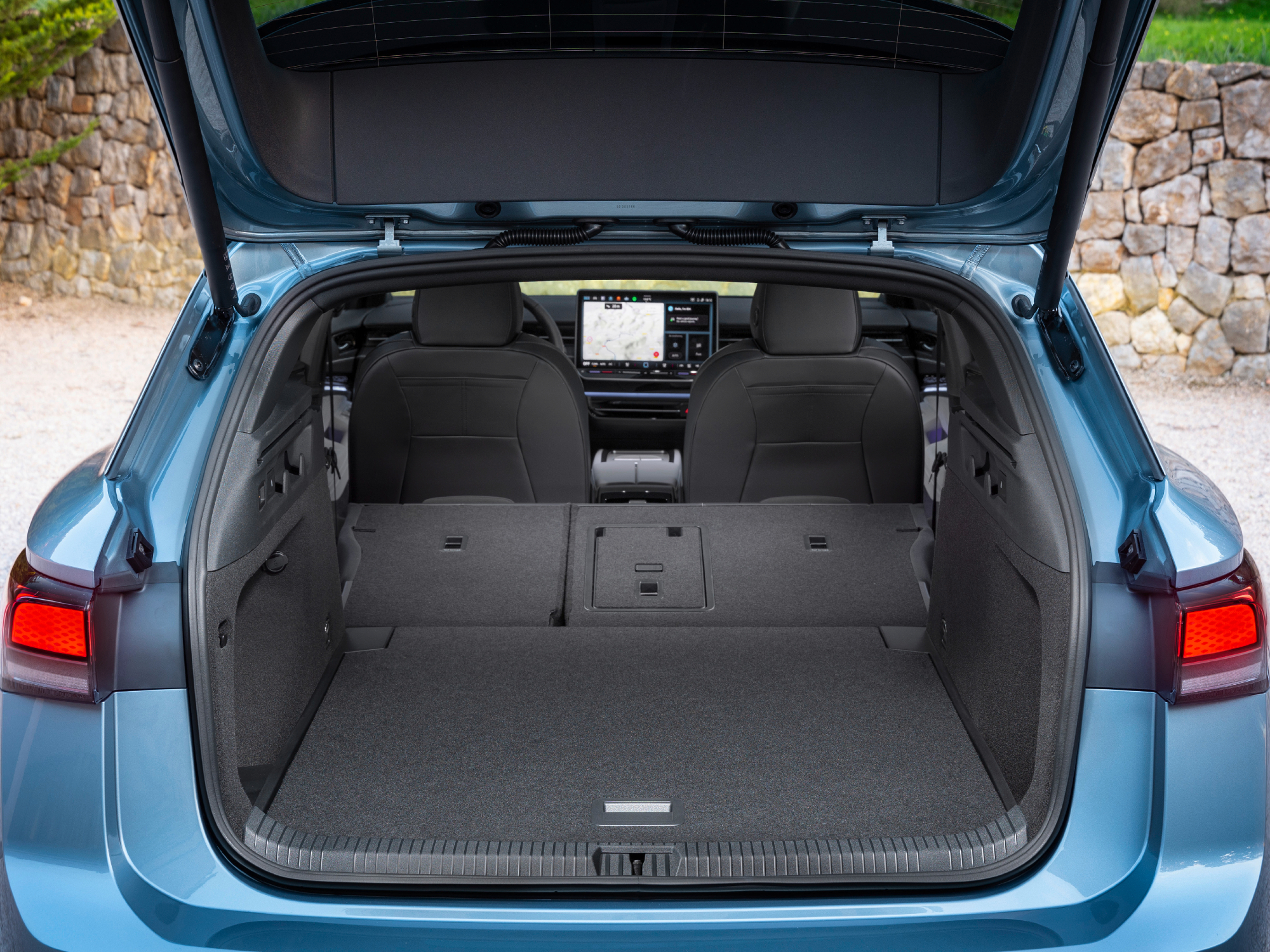 VW ID.7 concept cargo space behind front seats.