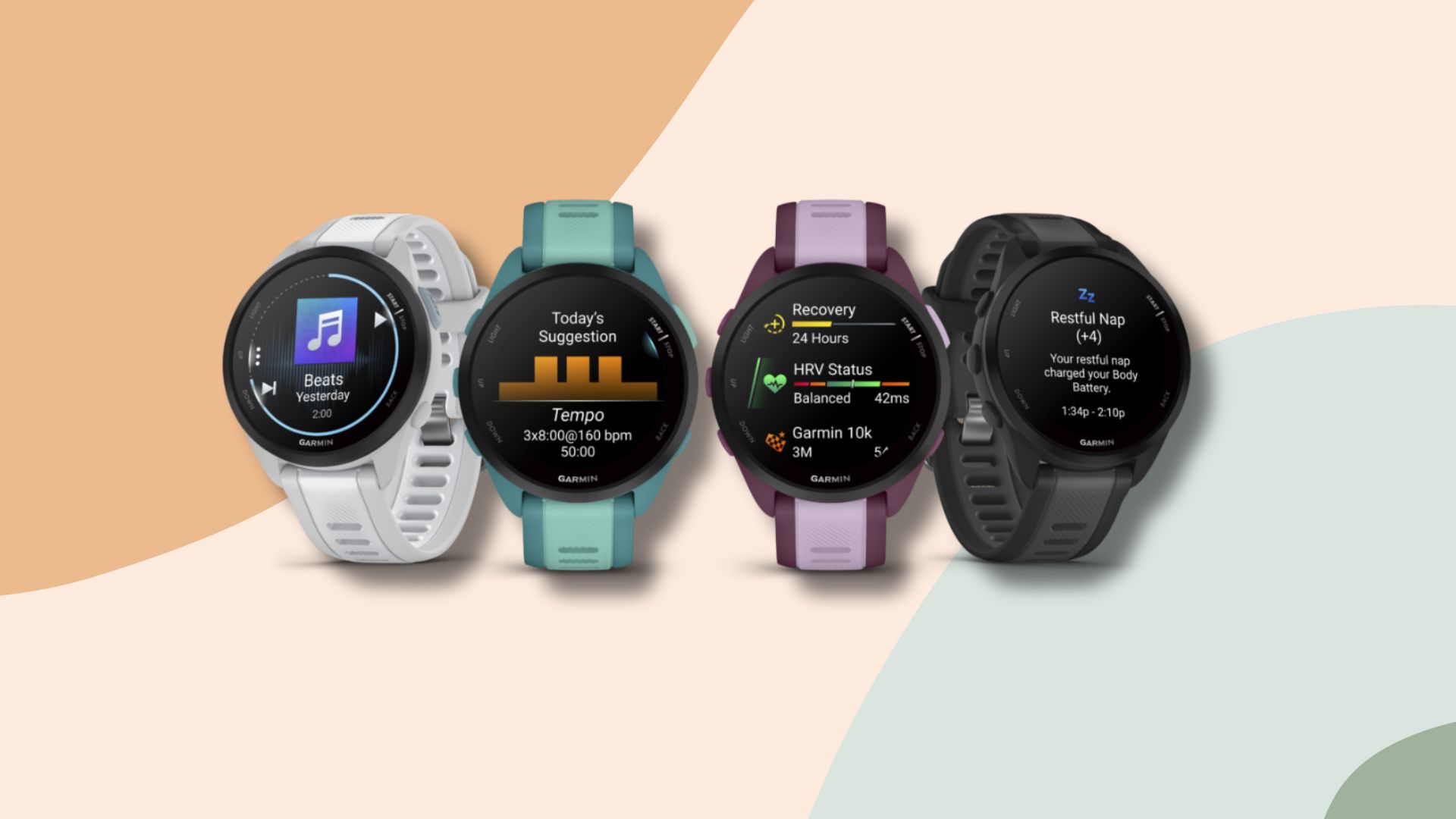 a lineup of garmin watches