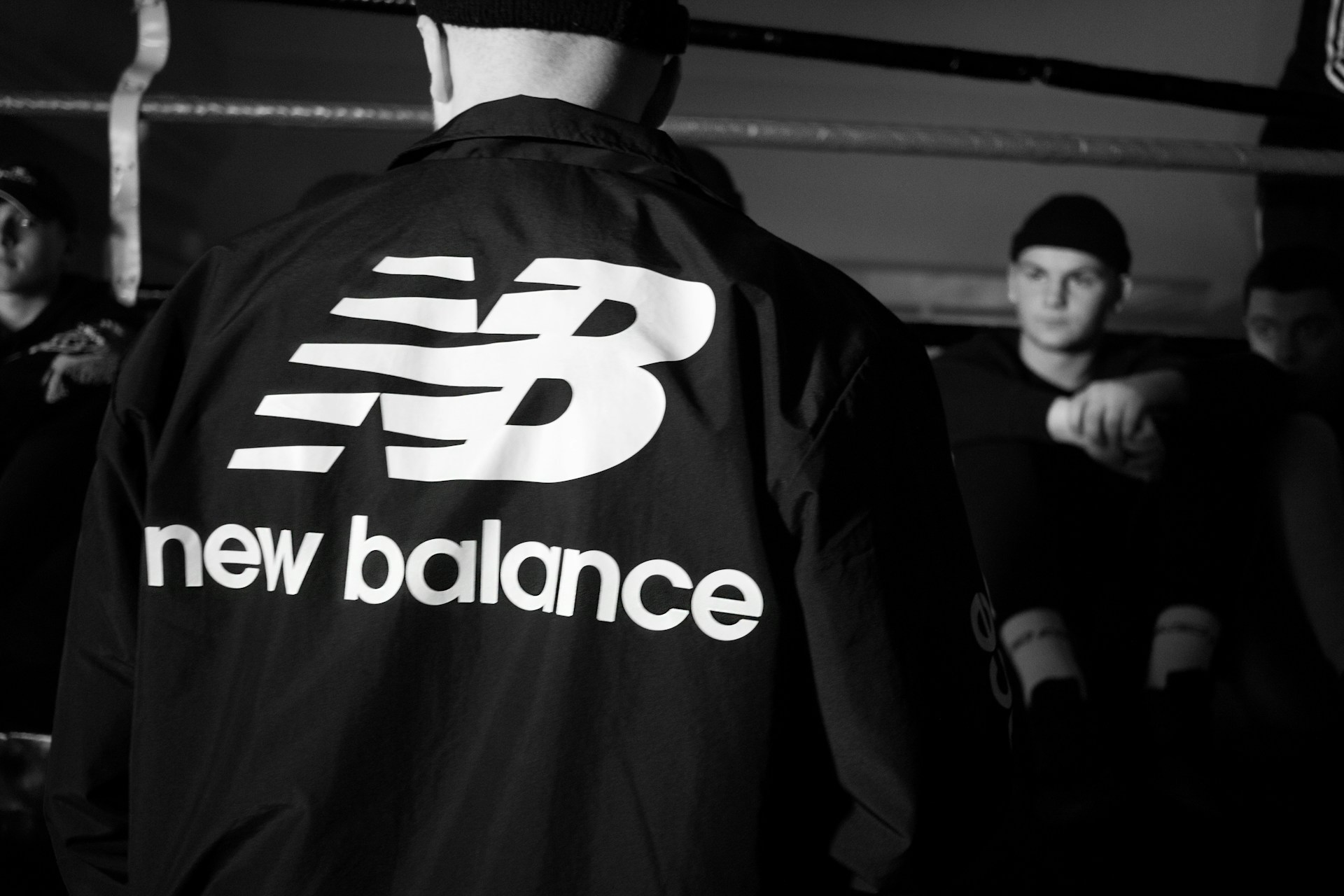 man wearing New Balance jacket