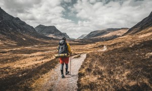 Man going for a hike.