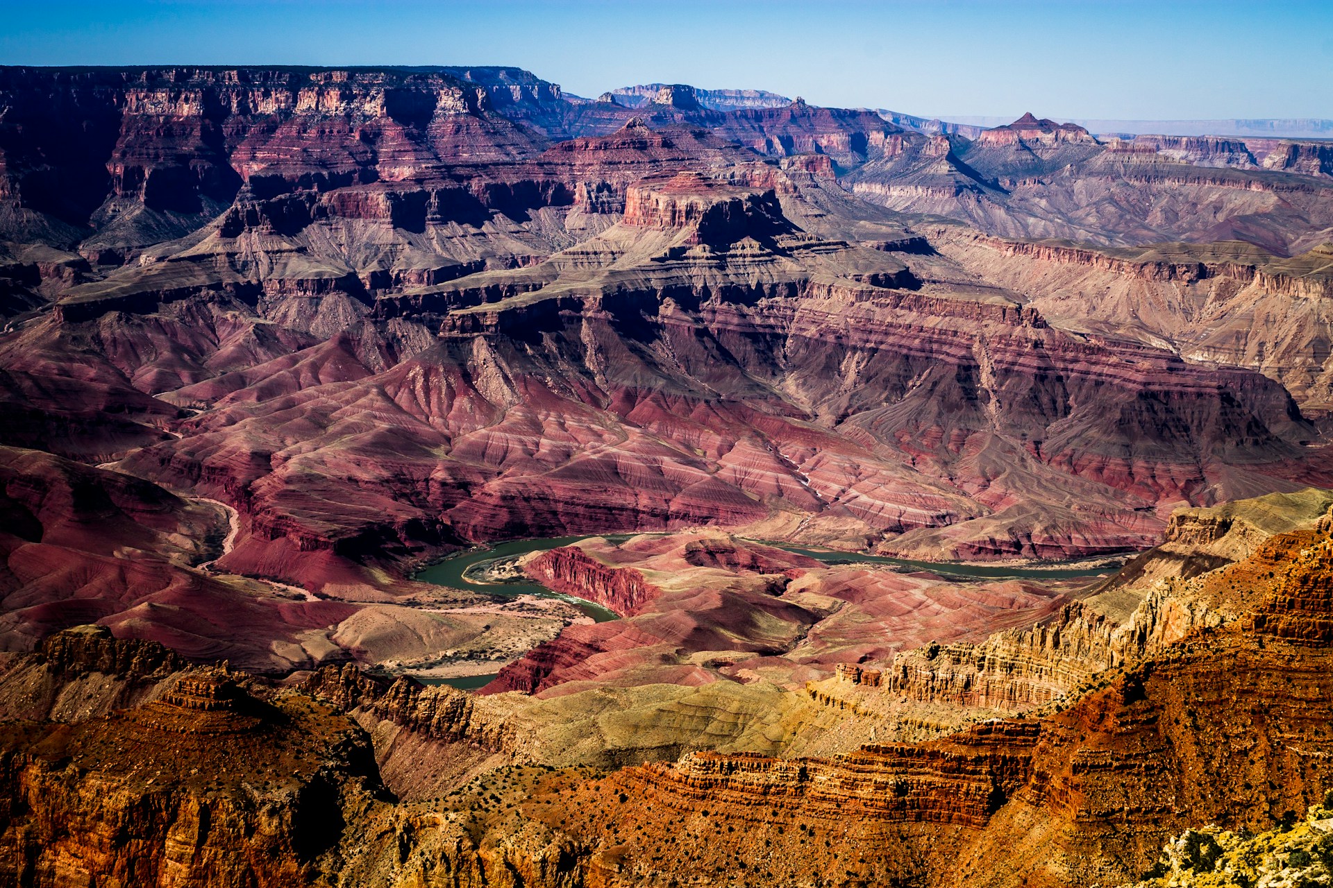 A view of the grand canyon during the day