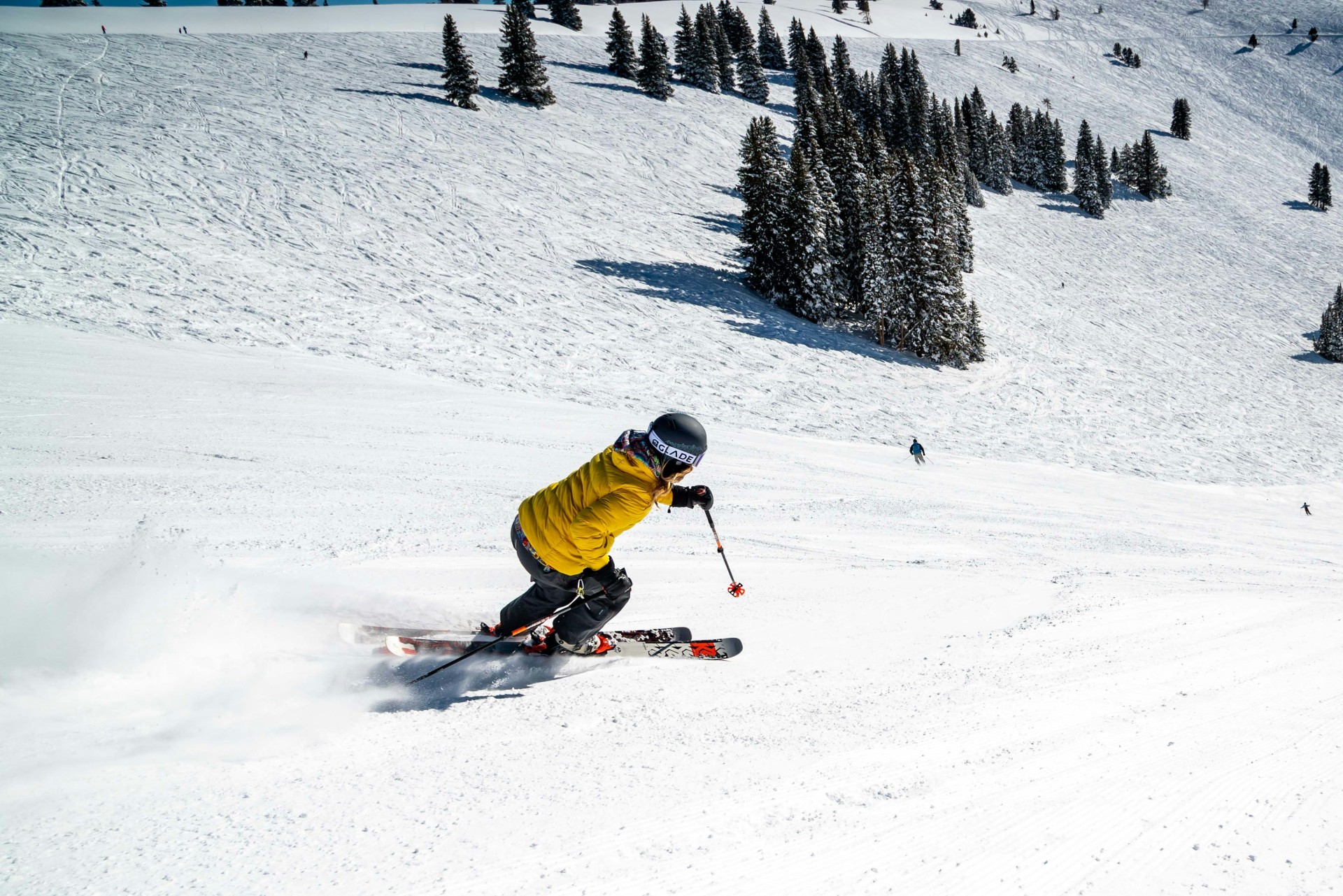 Skier at Vail in a puffy jacket
