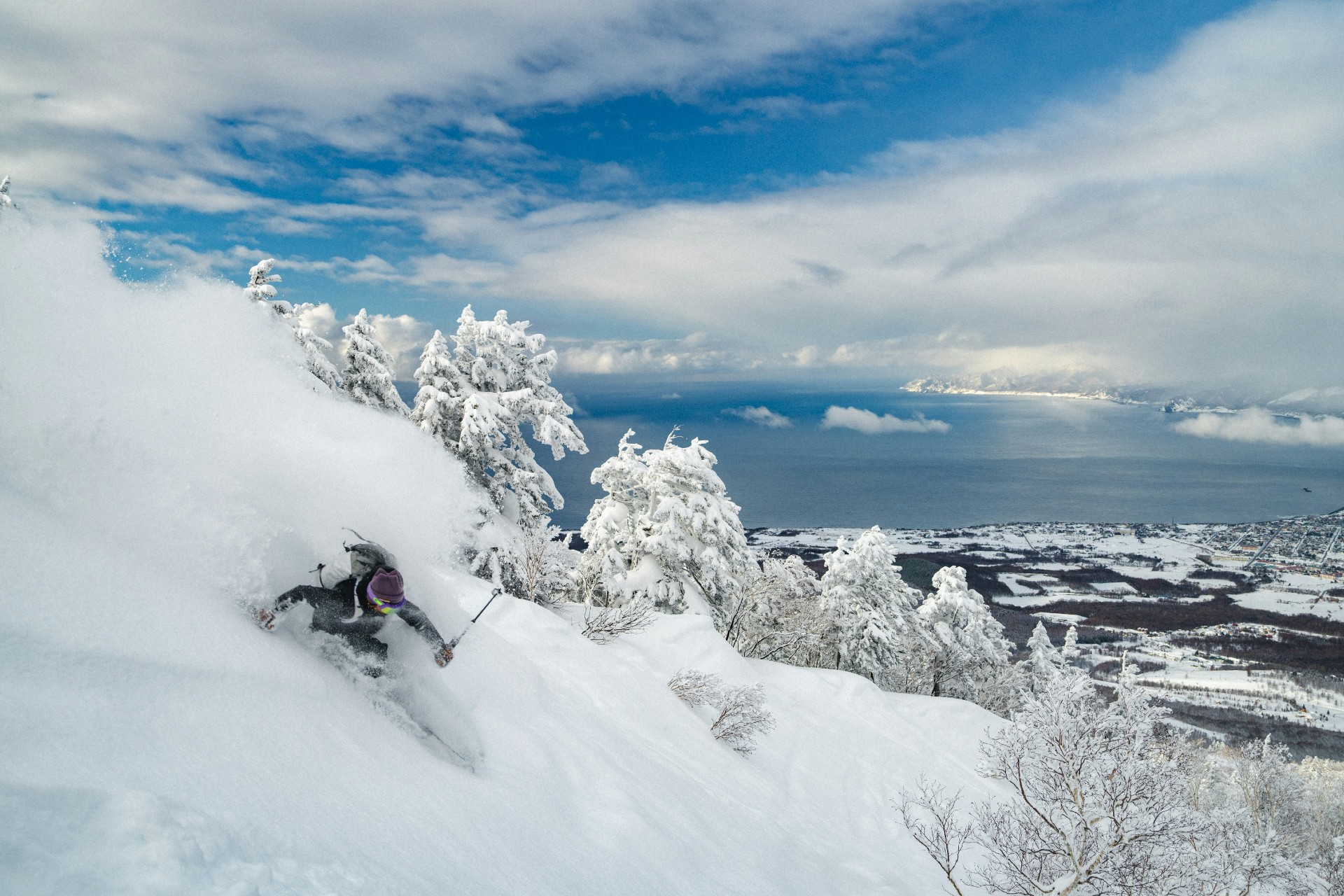 Skier in Japan powder