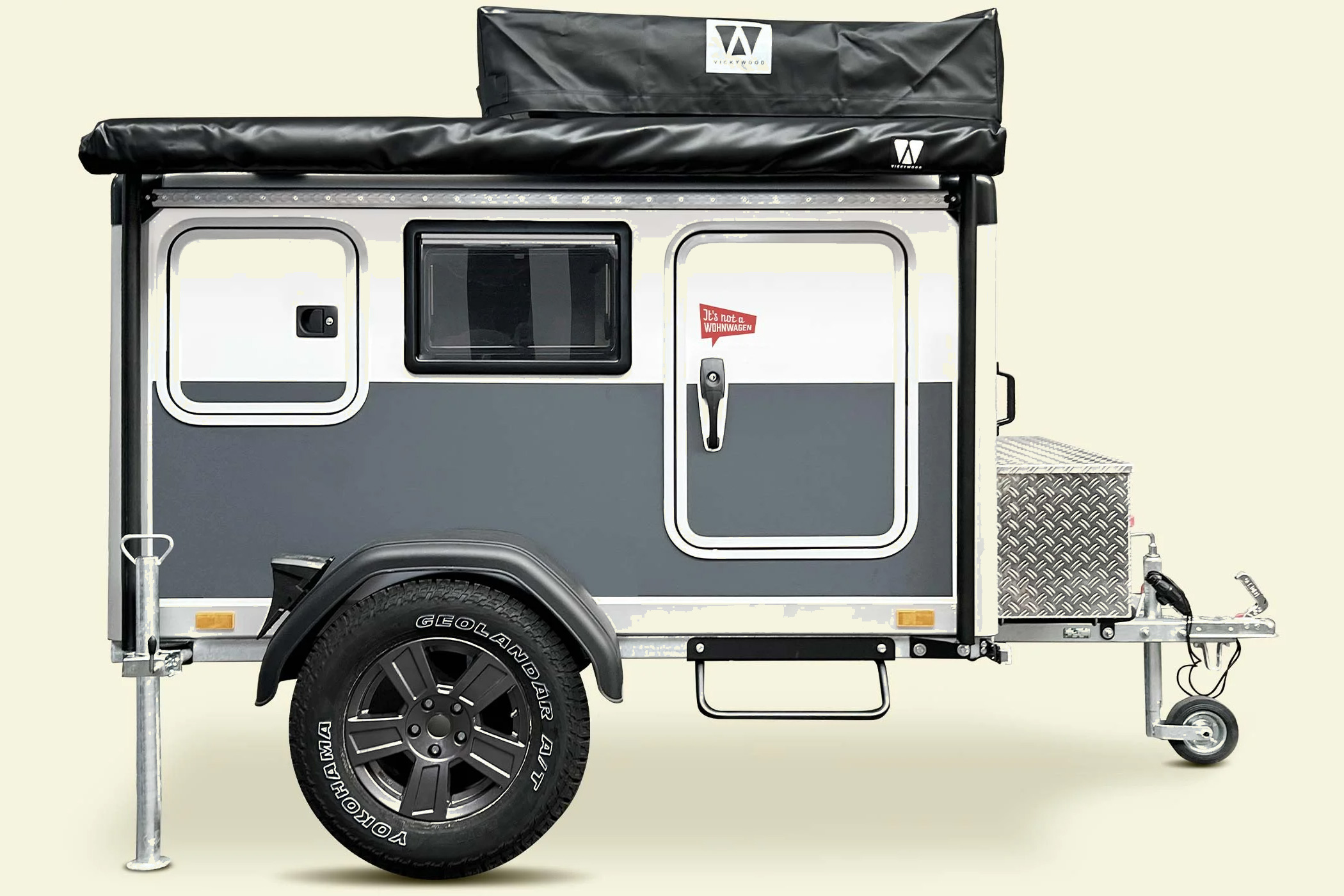 This tiny caravan uses one smart feature to almost double its space when  parked - The Manual