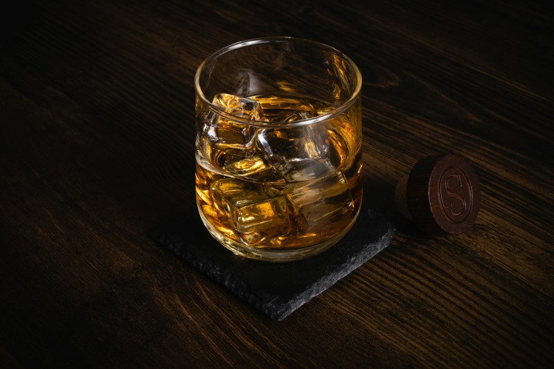 Whiskey in a glass on a table