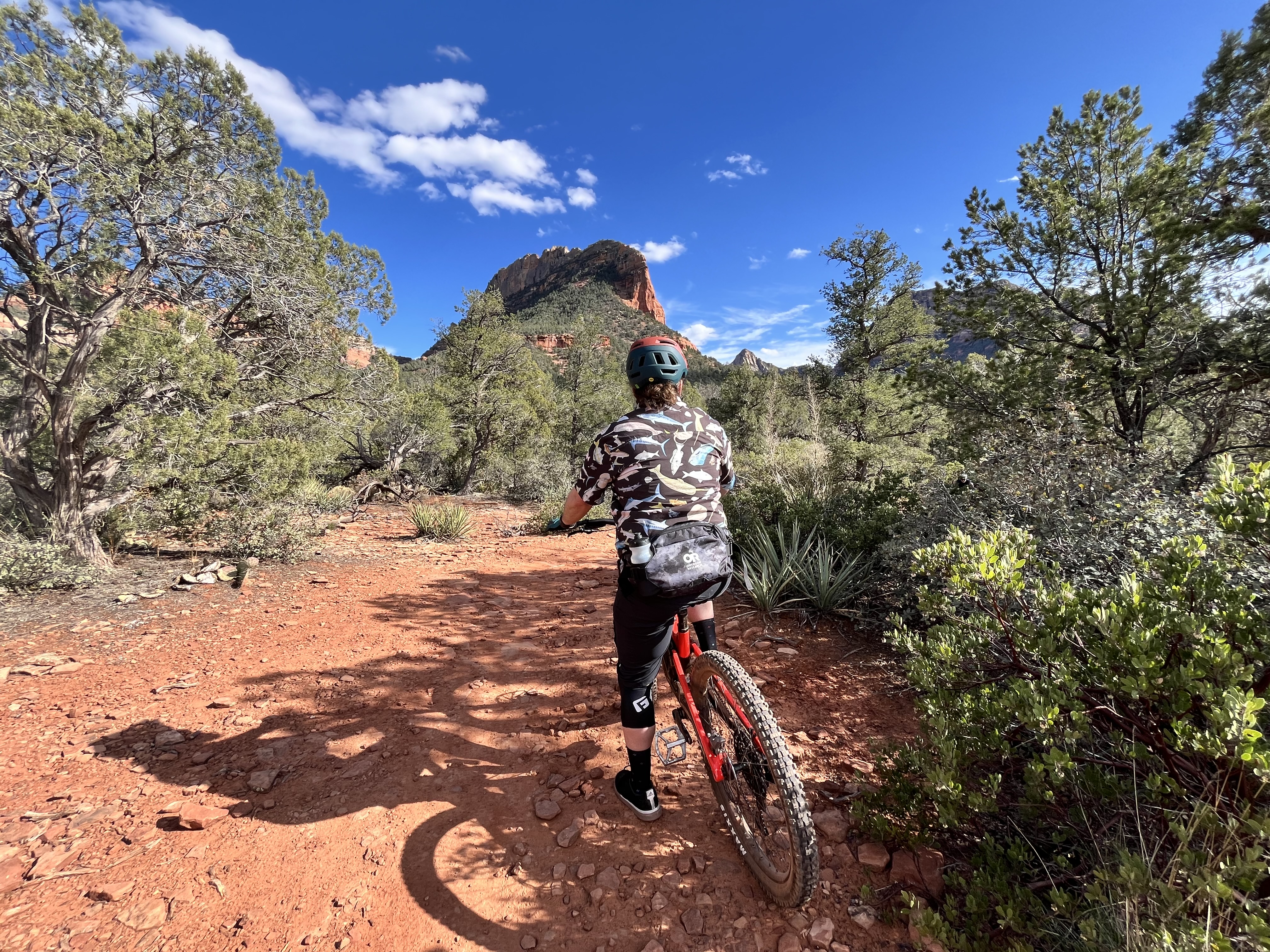 mountain biking on a trail in Sedona Arizona