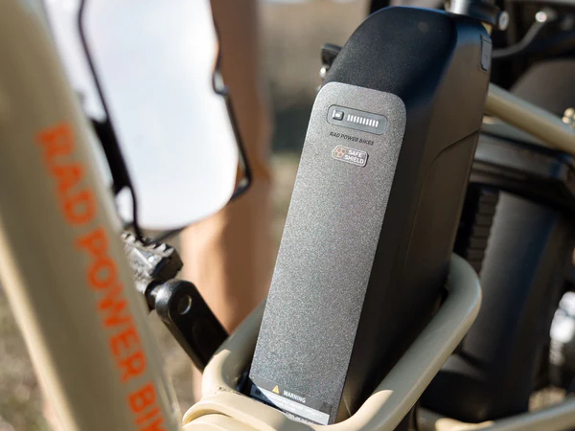 Rad Power Bikes Safe Shield thermal resistant external e-bike battery.