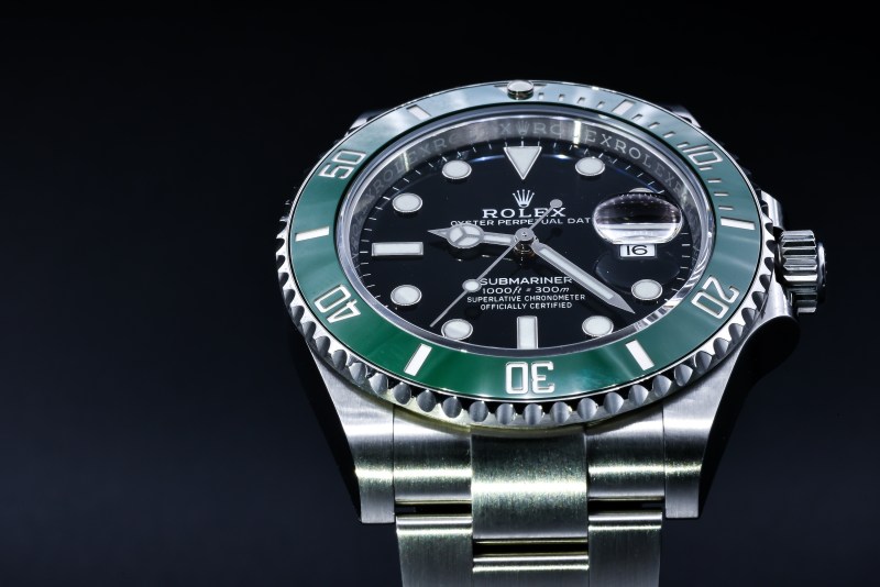 the photo was took in Bangkok on 26 April 2021. The purpose is to demonstrate the Rolex watch Ref 126610lv or known as starbuck is the submarine model with black dial and green ceramic bezel.